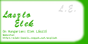 laszlo elek business card