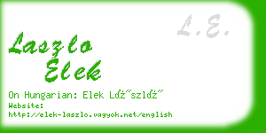 laszlo elek business card